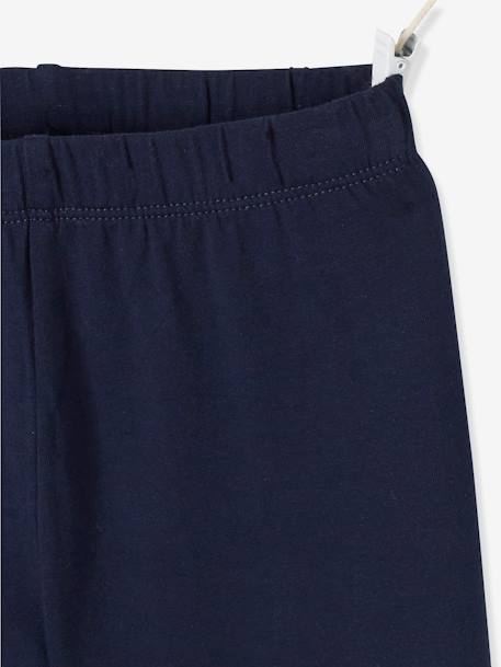 Mid-Calf Leggings for Girls Dark Blue+GREEN LIGHT SOLID+White 