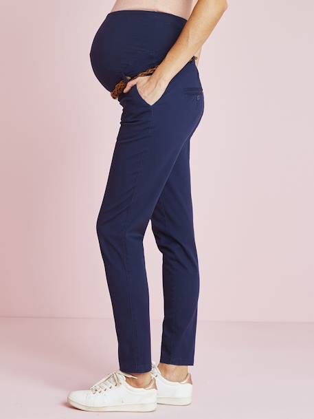 Maternity Chino Trousers, Inside Leg 32 cm Dark Blue 