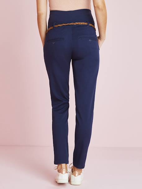 Maternity Chino Trousers, Inside Leg 32 cm Dark Blue 