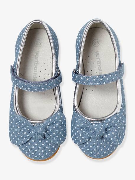 Mary Jane Shoes with Touch-Fastening Tabs for Girls, Designed for Autonomy BLUE MEDIUM ALL OVER PRINTED 