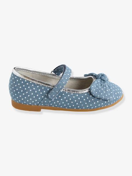 Mary Jane Shoes with Touch-Fastening Tabs for Girls, Designed for Autonomy BLUE MEDIUM ALL OVER PRINTED 