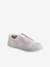 Elasticated Trainers in Canvas for Girls PINK MEDIUM SOLID WITH DESIG 