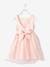 Girls' Sateen & Tulle Occasion Dress BLUE LIGHT SOLID+Light Pink+White 