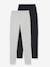 Girls' Pack of 2 Assorted Leggings GREY DARK SOLID+Light Grey 