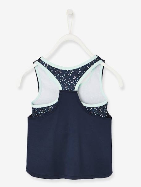 2-in-1 Effect, Sports Singlet Dark Blue 