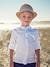 Shirt in Linen/Cotton, Mandarin Collar, Long Sleeves, for Boys BLUE BRIGHT SOLID+Green+sky blue+White 