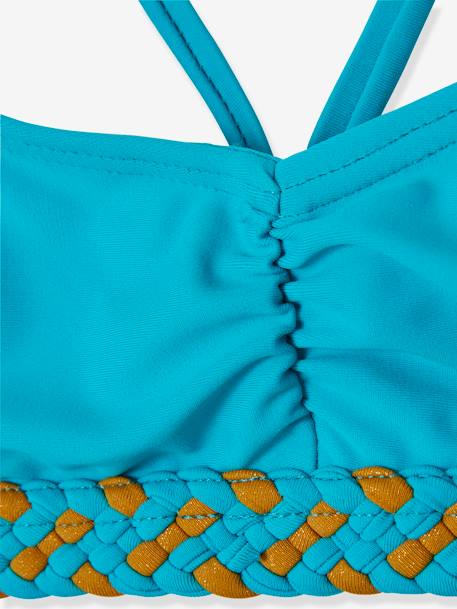 Bikini for Girls BLUE MEDIUM SOLID WITH DESIGN 