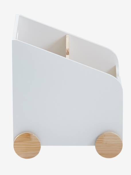 Bookcase on Wheels, LIGNE SCHOOL White 