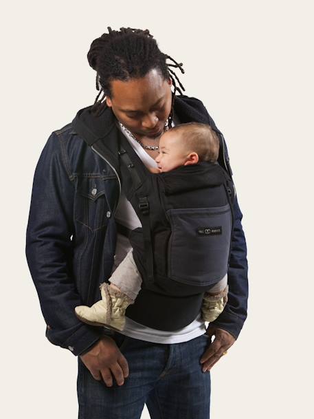 PhysioCarrier Baby Carrier + Booster Seat + Head Support Pack Bundle by JE PORTE MON BEBE Black 