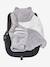 Throw with Hood for Babies, in Microfibre, Polar Fleece Lining Grey 