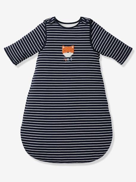 Baby Sleep Bag, Long Sleeves, Forest Buddy Dark Blue+striped green 