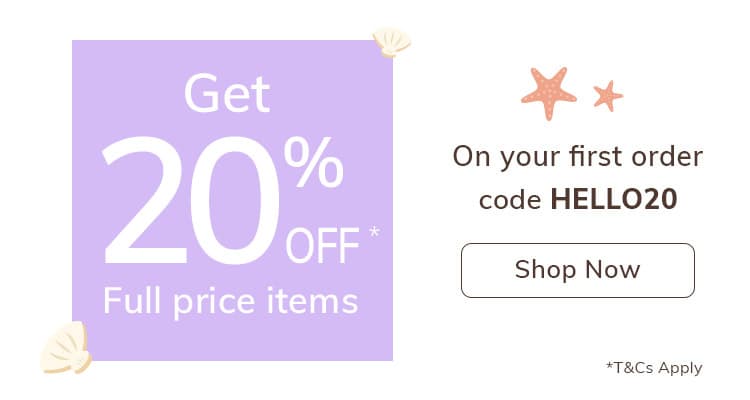 Get 20% OFF* full price items! On your first order - Use code HELLO20